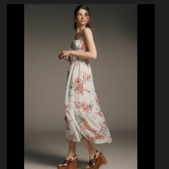 Anthropologie Dresses & Skirts - The Somerset Strapless Chiffon Midi Dress